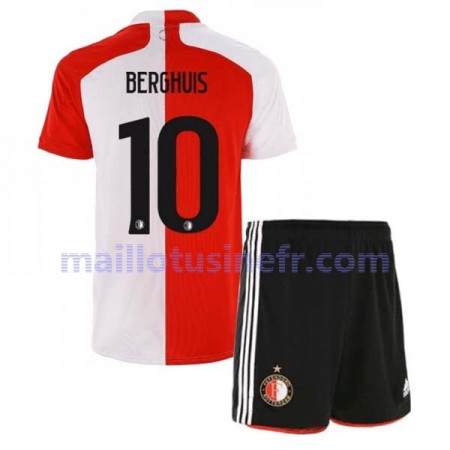 Maillot de Foot Feyenoord Rotterdam Steven Berghuis 10 Domicile 2020-21 - Enfant